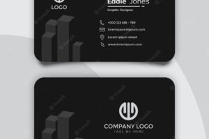 Simple and clean black real estate business card template design