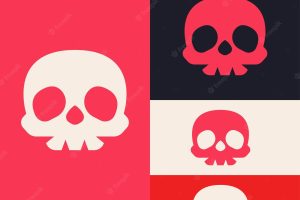 Simple minimalist skull bone logo design