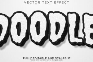 Sketch text effect editable doodle and drawing text style
