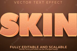 Skin text effect, editable human and cartoon text style