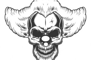 Skull angry clown