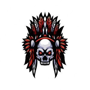Skull apache mascot illustration