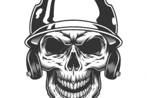 Skull in the baseball helmet