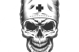 Skull in doctor mask