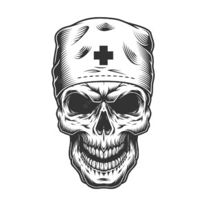 Skull in doctor mask