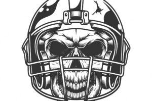 Skull in the football helmet
