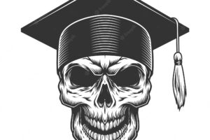 Skull in the graduate hat