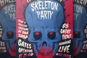 Skull halloween party flyer template