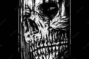 Skull horror graphic illustration