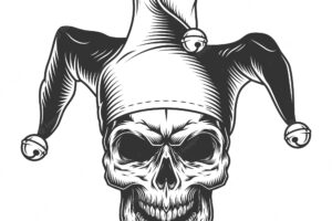Skull in jester hat