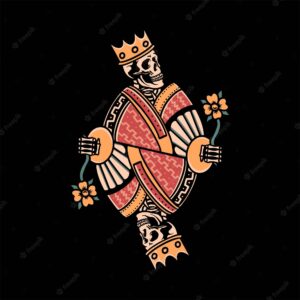 Skull king tattoo vector design