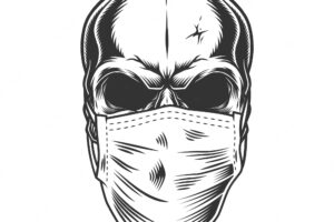 Skull in the medical mask