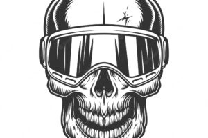 Skull in the ski glasses