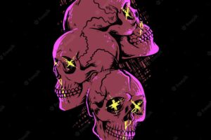 Skulls horror pop art  illustration