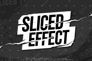 Sliced torn paper pattern text effect
