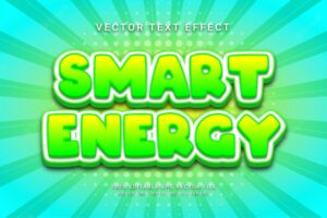 Smart energy editable text effect with green color theme