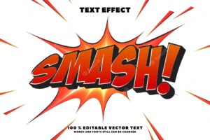 Smash editable text effect