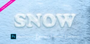 Snow text effect design layer style effect