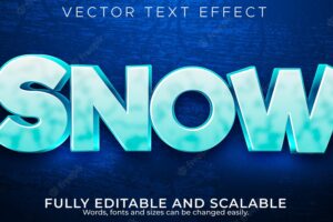 Snow text effect, editable frozen and cold text style