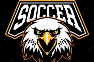 Soccer football sign with eagle