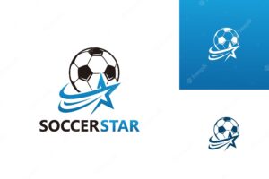 Soccer star logo template design vector, emblem, design concept, creative symbol, icon