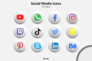 Social media 3d icons pack
