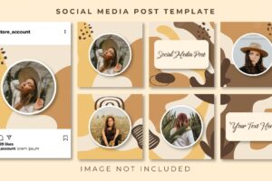 Social media instagram feed post template bundle