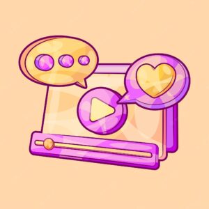 Social media live streaming illustration concept in cartooon style