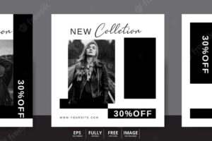 Social media post banner template for fashion shop