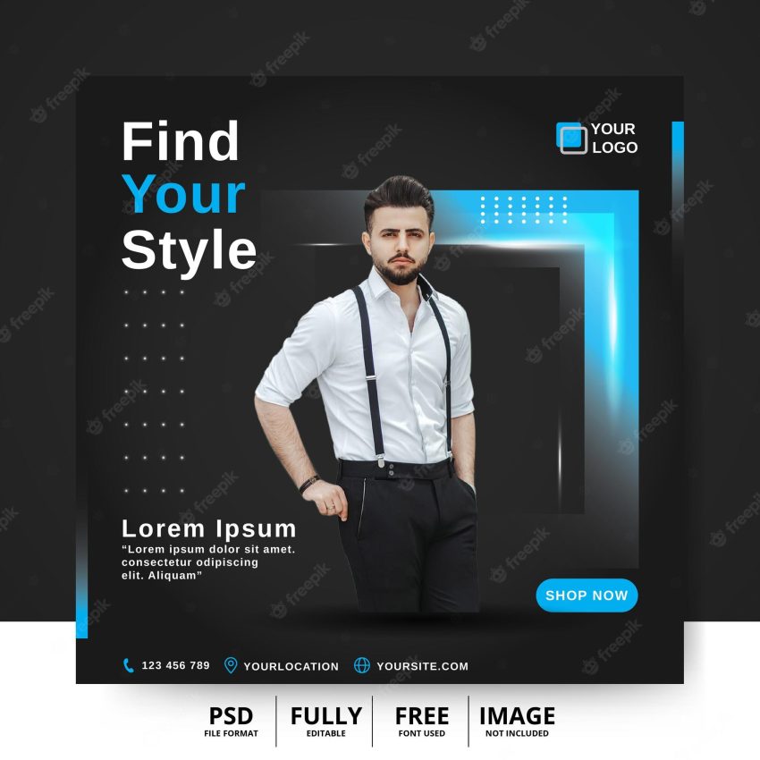 Social media post template for fashion shop