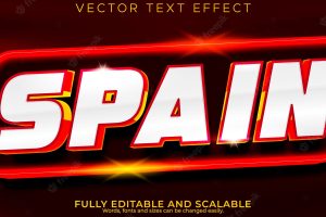 Spain text effect editable spanish flag national text style