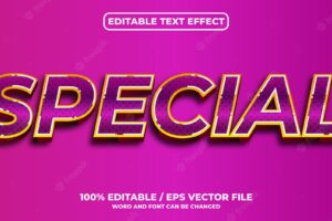 Special editable text effect