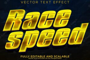 Speed race text effect editable fast and sport text style