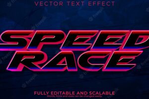 Speed text effect editable race and fast text style