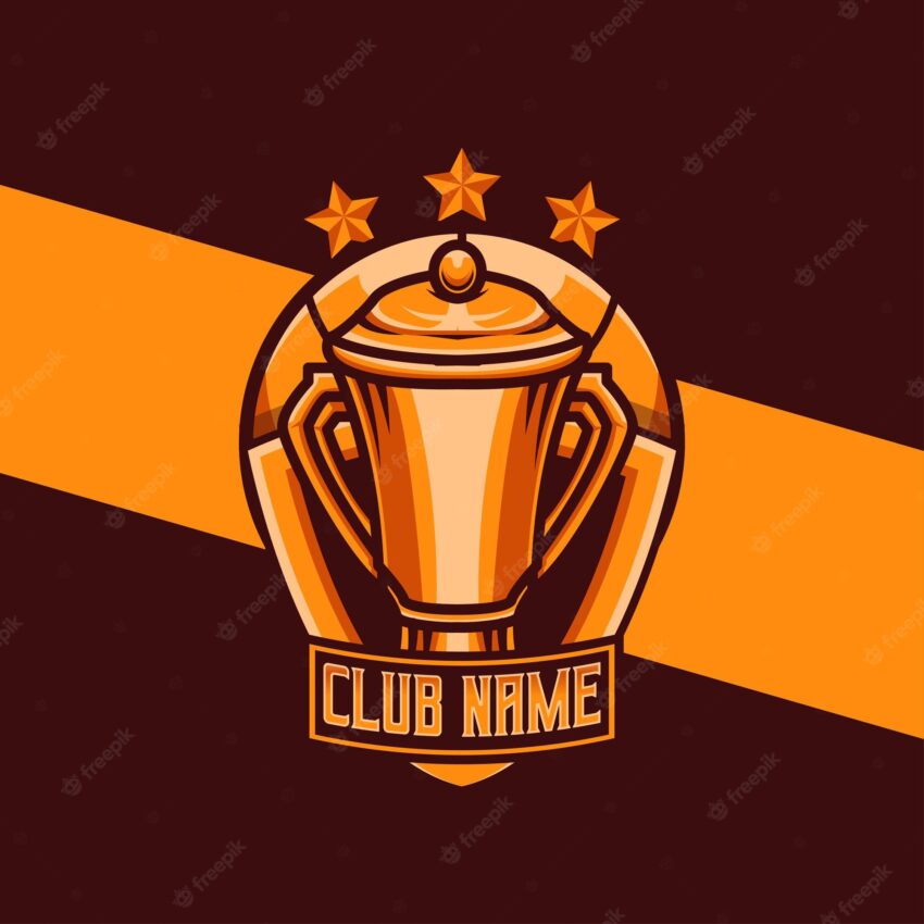 Sport logo team with trophy illustration