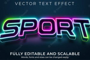Sport neon editable text effect, esport and lights text style