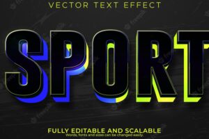 Sport text effect editable soccer and speed text style