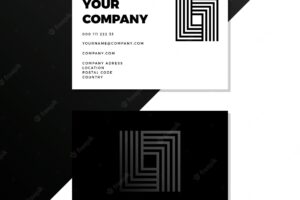 Square shaped monochrome business cards