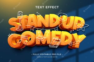 Stand up comedy psd bold text effect
