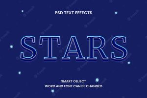 Stars text effect with night color