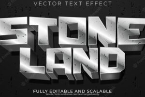 Stone text effect editable rock and crack text style