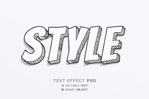 Style text effect design template