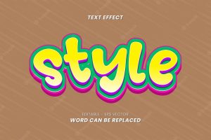 Style text effect with 3d letters