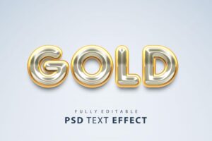 Stylish gold psd text effect