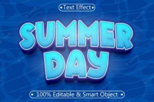 Summer days editable text effect 3d emboss modern style