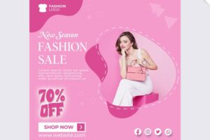 Summer fashion sale new season sale social media post template