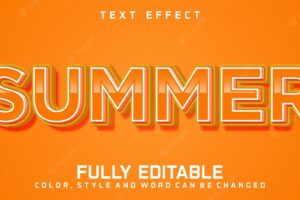 Summer text editable style effect