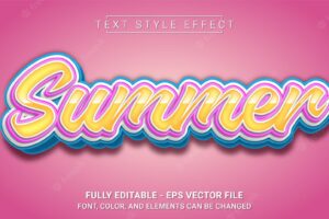 Summer text style effect editable graphic text template