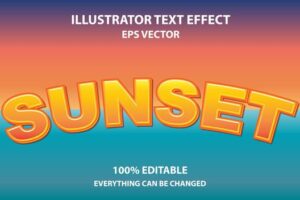 Sunset editable text effect