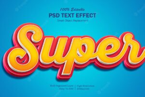 Super 3d popup psd text effect